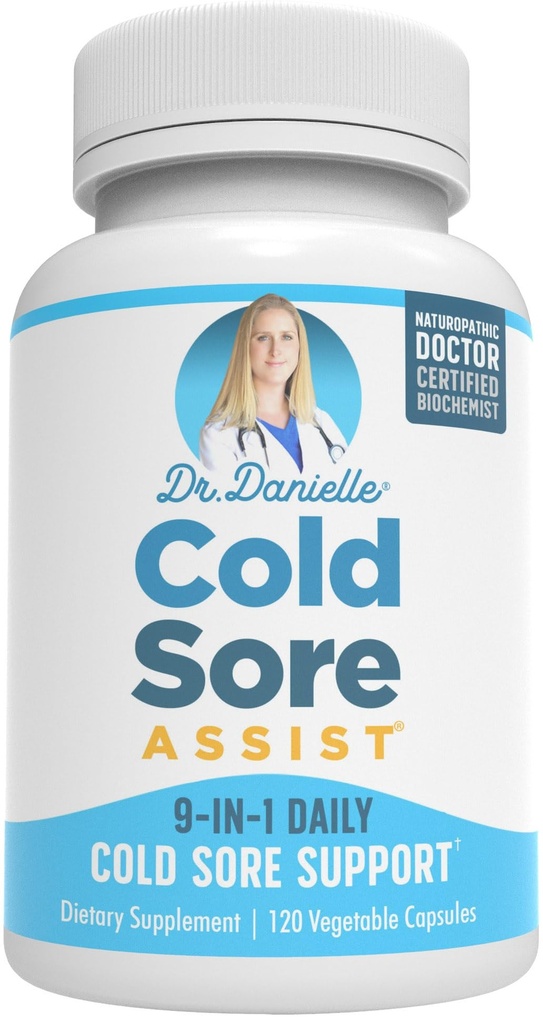 Best Cold Sore תוספת עם Lysine ולימון Balm - ד"ר דניאלה קר Sore Assist - 120 קפסולות