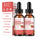 Magnesium Glycinate נוזל טיפות - תוספת משולשת של Absorption לתמוך Nerves, Sleep, Calm, Heart, השרירים *-Sugar-Free with Potassium, L-theanine, Sea Mos, ויטמין B, C,D3, K2-2Pack