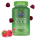Garden of Life ויטמין Code Calcium Magnesium Gummies with D3 & K2, תומך עצמות בריאות ועצמות העצם + Prebiotics & Probiotics for Digestive Support, Non-GMO, Gluten-Free, 60 חניכיים פטל