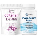 אבקת חלבון רב קולגן 16oz & Magnesium Oxide 400 מ"ג Bundle Pack | Grass-Fed Collagen Peptides