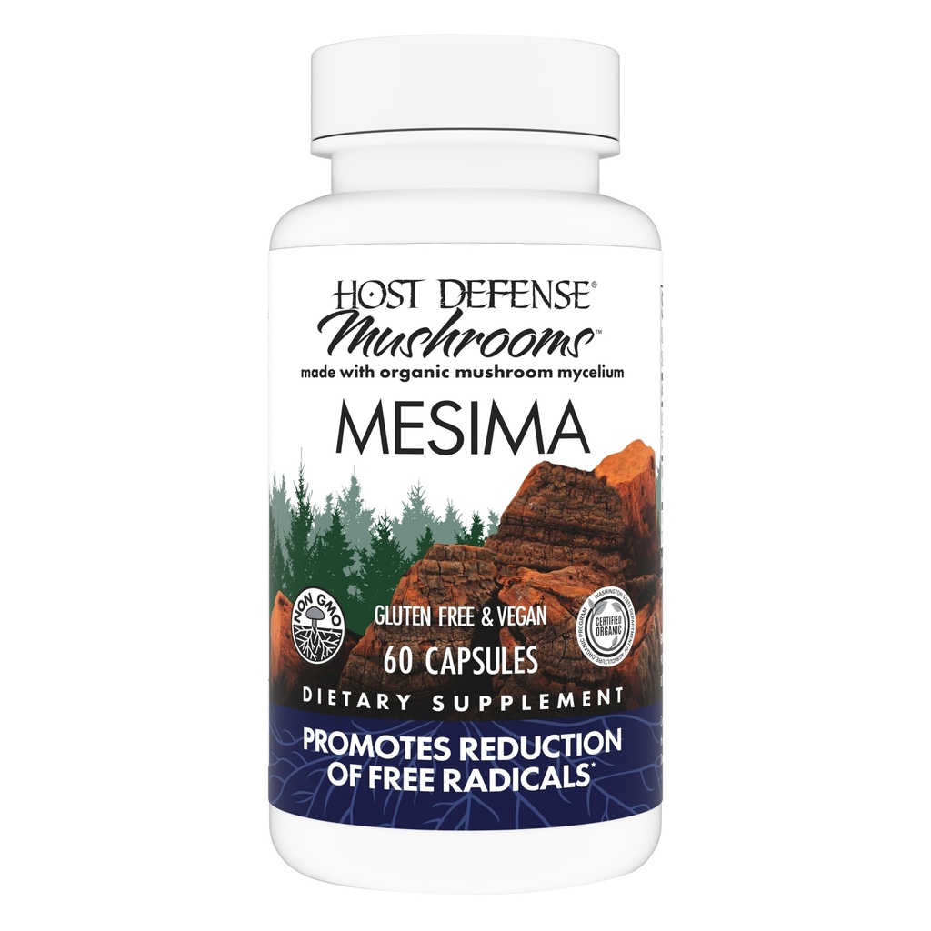 Host Defense Mesima קפסולות - Herbal Antioxidant Activity & Immune System Support תוסף Mushroom לתמיכה ב-Immune Response - 60 קפסולות (30 משרתים)