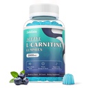 סוכר חינם Acetyl L-Carnitine Gummies, L-Carnitine תוסף עבור נשים וגברים, עם ויטמין C & B12, ALCAR לאנרגיה, Brain & Heart Health Support, טבעוני, non-GMO, 60 הרוזן