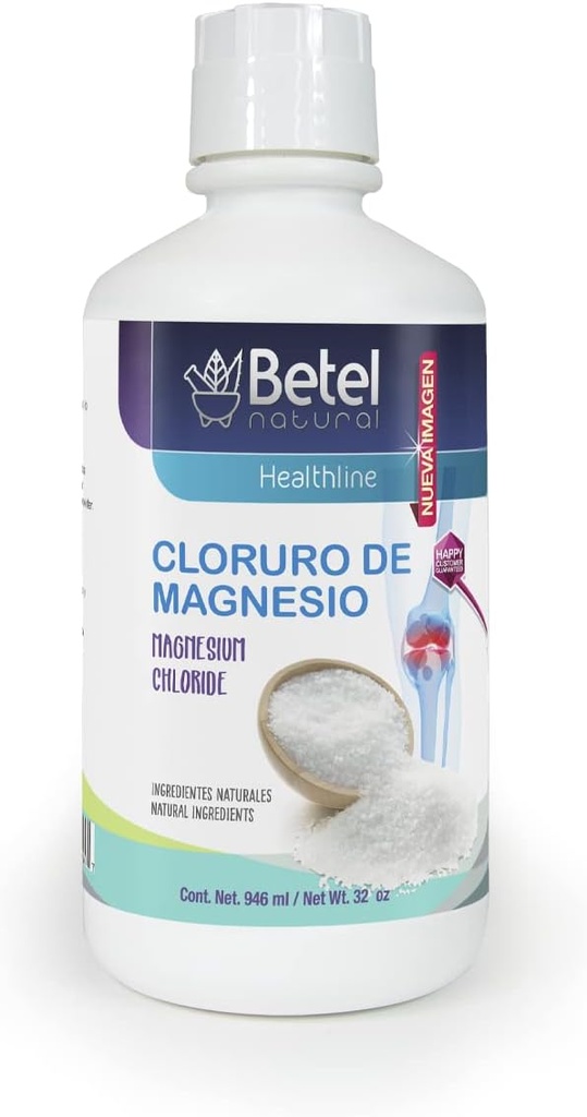 Cloruro de Magnesio Sabor Natural נוזל על ידי Betel Natural - מגנזיום Chloride טבעי - 32 Oz