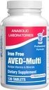 Iron Free Daily Multivitamin for Men and Women, 120 טבליות - AVED Daily Multi ויטמין ומינרלים בריאות תוספי - ויטמינים A, C, D, E, ויטמין B Complex, Zinc, Calcium, Magnesium, More