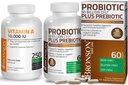 ברוונסון פרוביוטי 50 מיליארד CFU + Prebiotic עם Apple Polyphenols & Pineapple פירות לחלץ + ויטמין A 10,000 IU Premium Non-GMO פורמולה