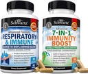 BioSchwartz Respiratory & Immune Lung תמיכה תוסף עם Quercetin (1 חודש אספקה) בנוסף 7 ב 1 Immune תמיכה תוספת עם אנטי-חמצן (2 חודשים אספקה)