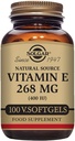 ויטמין Solgar E 268 מ"ג (400 IU), 100 Softgels Vegetarian - Natural Antioxidant, Skin & Immune System Support - באופן טבעי מקורו ויטמין E - Non-GMO, טבעוני, Gluten Free, חלב חינם - 100 משרתים