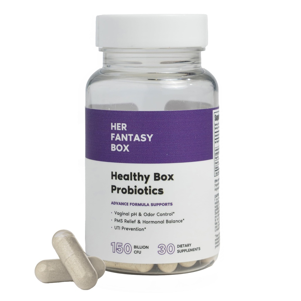 תיבת הפנטזיות שלה | קופסה בריאה | Vaginal Probiotics for Women - Prebiotics + Advanced Lactobacillus Band - Hormonal Balance, PMS Relief - Feminine Health Support with Cranberry & D-Mannose