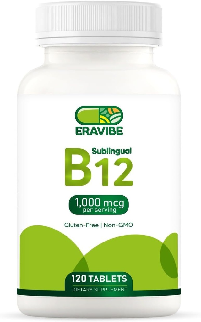 ויטמין B12 1000 mcg, 120 טבליות, דובדבן טבעי, Gluten-Free, non-GMO, Sugar Free, Fast Dissolve