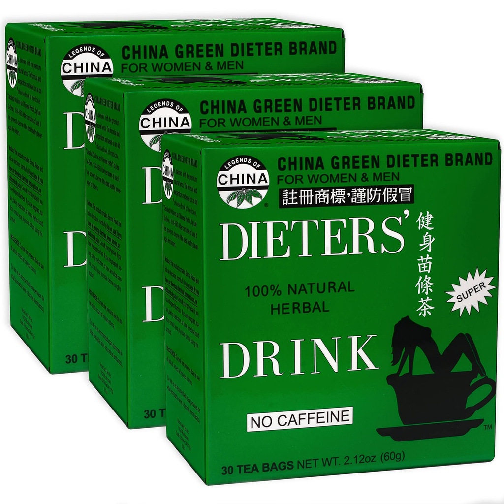 המשקה של דוד לי 3Pack - המשקה של דיאטנית ירוקה, Caffeine-Free 100% צמח טבעי Detox & Digest תומך, 30 Ct Each