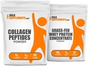 BulkSupplements Collagen Peptides 1kg + Grass פד Whey חלבון ריכוז 1kg Bundle