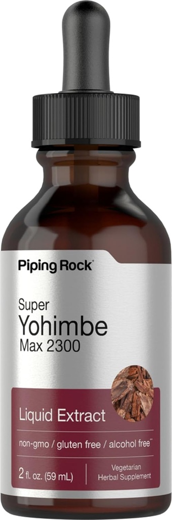Super Yohimbe Max נוזל לחלץ אלכוהול חינם, 2300 מ"ג, 2 oz (59 מ"ל) Dropperבק