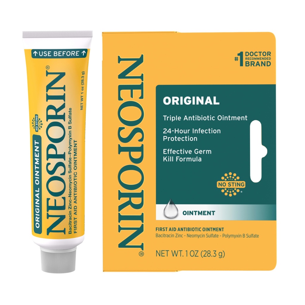 Neosporin המקורי עזרה משולש אנטיביוטיקה אומנט, Bacitracin Zinc & Neomycin Sulfate זיהום הגנה, טיפול ound Care & Scarance Minimizer עבור חתכים קטנים, Scrapes & Burns, 1 ozozozs