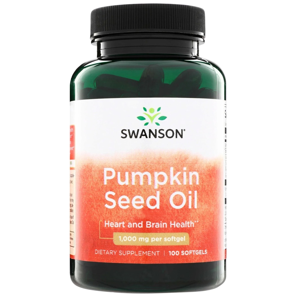 Swanson Pumpkin Seed Oil - High Bioavailable EFAs - (100 Softgel קפסולות, 1000 מ"ג כל אחד)