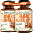 תוסף Turmeric Curcumin עם Black Pepper Extract - High Potency אורגני Turmeric 1200 מ"ג ו-95% Curcuminoids לבריאות משותפת & Digests - תוספת תמיכה משותפת - 60 קפסולות Curcuma - 2 Pack