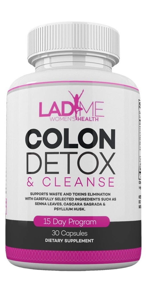 תוכנית ניקוי קולון טהור ו Detox 15 יום - Herbal Laxative Constipation הקלה עם Psyllium Husk, Cascara Sagrada & Senna Leaves - נשים מיוחדות Intestinal ניקוי על ידי ליידים - 30 קפסולות