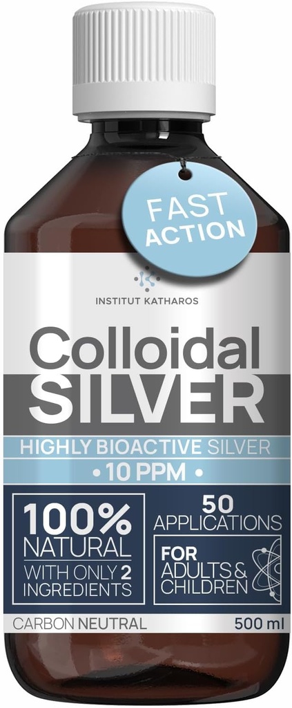 cooidal Silver נוזל 8 oz 10 PPM - Bioactive Hydrosol Silver Water - תמיכה טבעית Immune ננו פתרון תוספת איכות Ionic מינרלים - אורגני Structured Silver