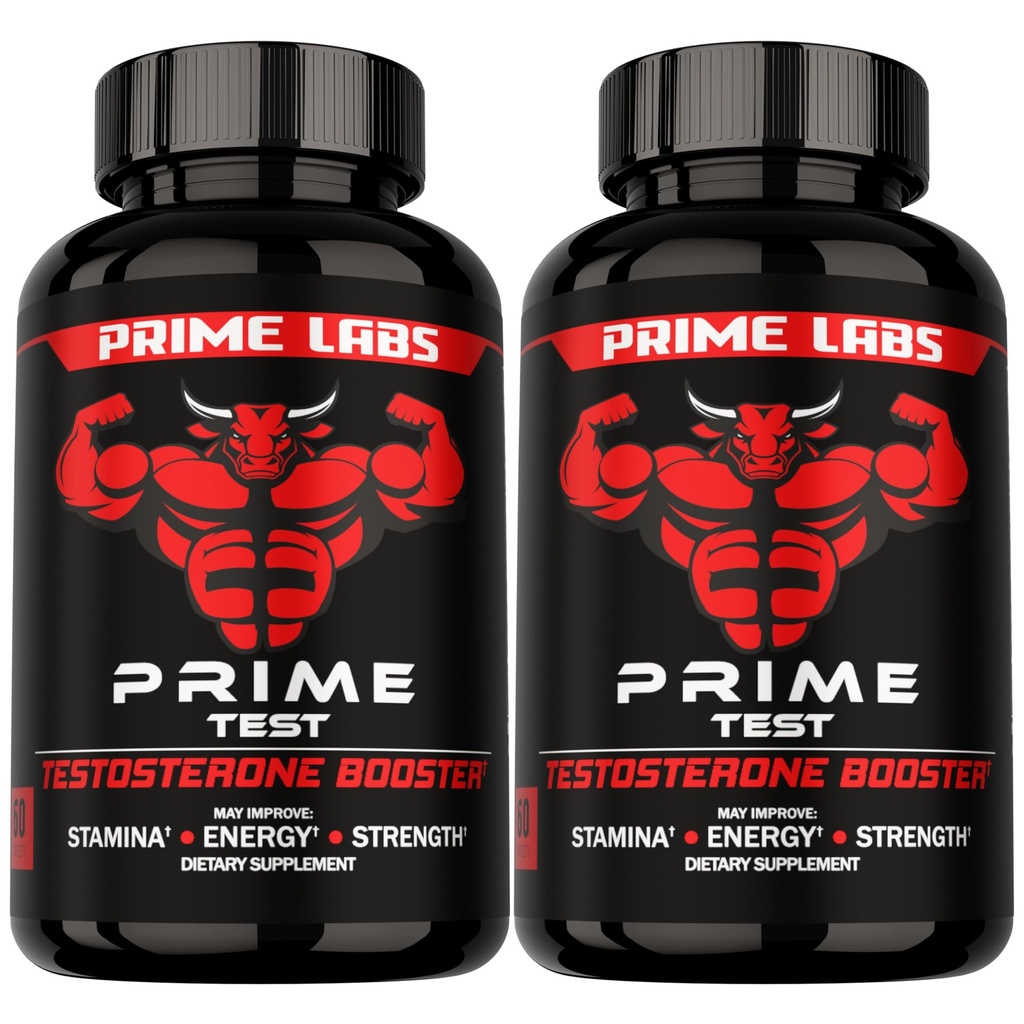 תוספי Prime Labs עבור גברים (2-Pack) - Stamina, Endurance, Energy, & Power - תוסף טסטוסטרון Booster & Workout - 120 קפסולות