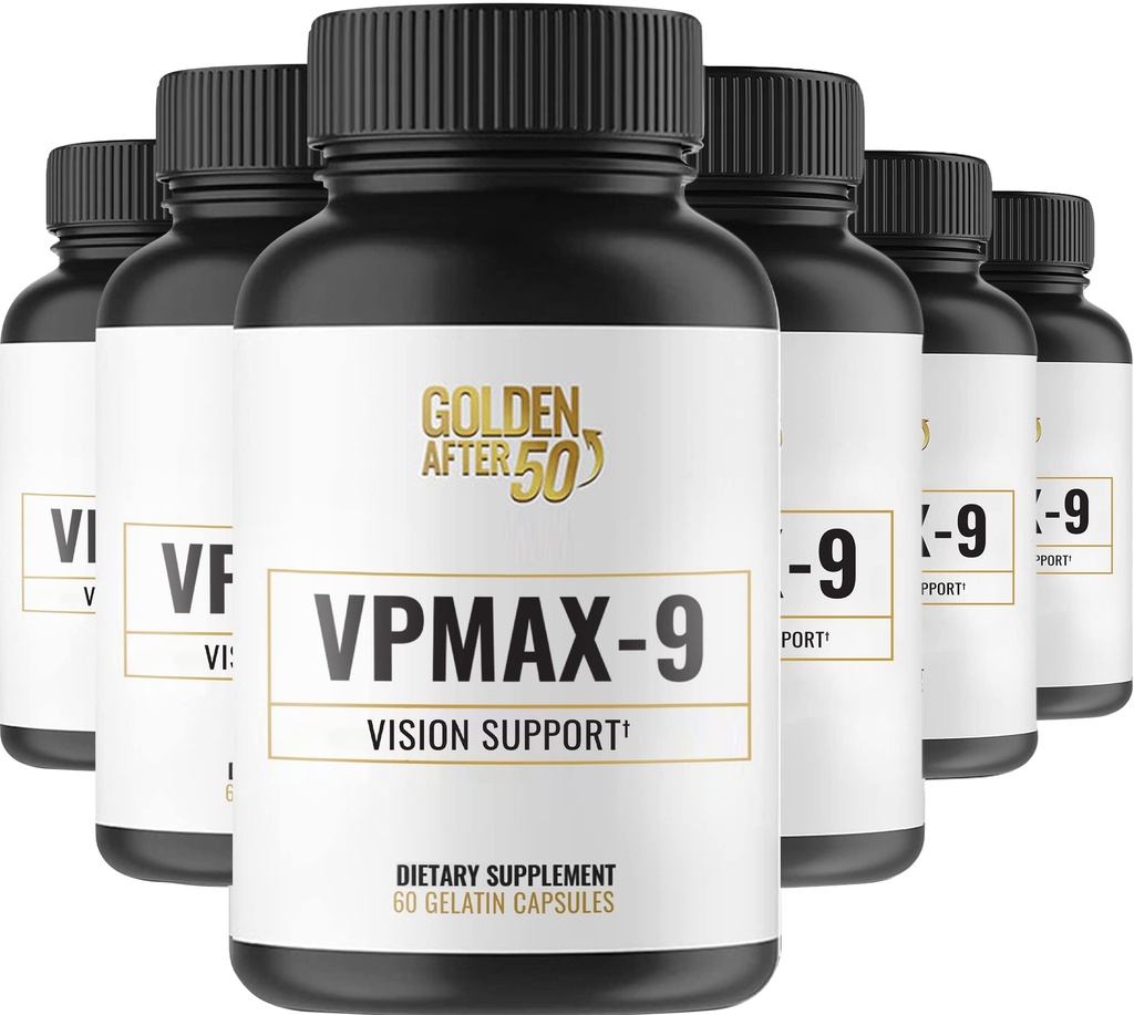 זהב לאחר 50 VpMAX-9 - Sight Care ו- Antioxidant תוספת עם ויטמין עיניים, Lutein, Lycopene ו- Bilberry לחלץ - 6 בקבוקים