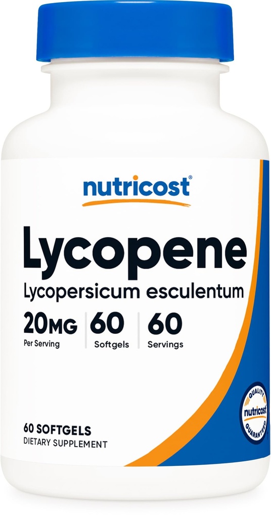 חומרים מזינים Lycopene (20 מ"ג) 60 Softgels - Gluten Free, non-GMO