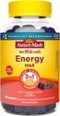 Nature Made Wellblends EnergyMAX Gummies, Fast Acting Caffeine, CoQ10 & ויטמין B12 1000mcg, אנרגיה תומכת חניכיים ויטמין, 40 חניכיים