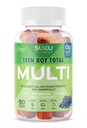 SUKU Teen Boy Multivitamin Gummies - ויטמינים A, B12, C, D3, E, Zinc & Biotin - סוכר חינם Vegetarian תוספת עבור אנרגיה, צמיחה, Immune & Bone בריאות - Grape Flavor - 60 Count