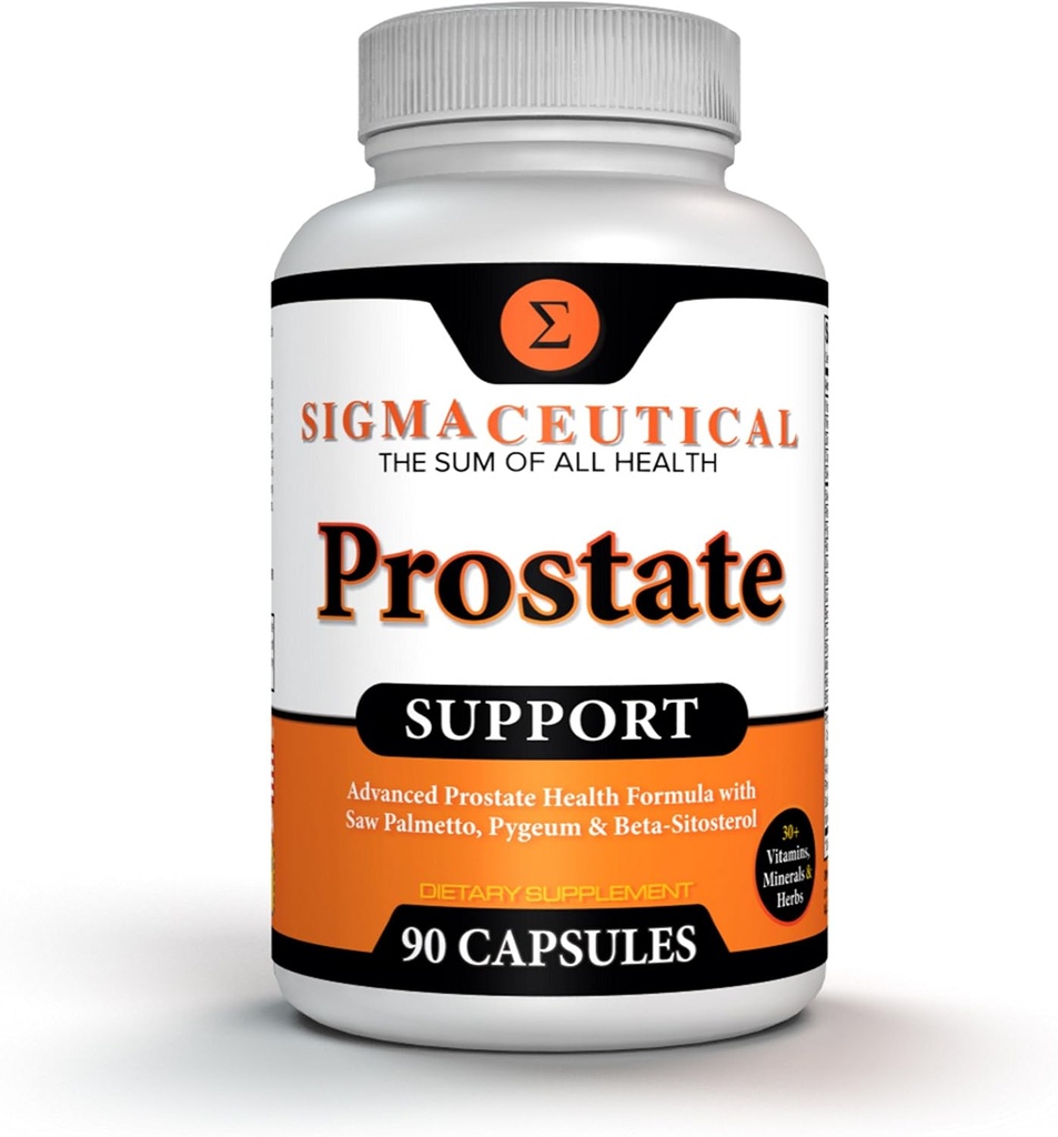 Prostate Support Complex - Saw Palmetto & Beta Sitosterol עם Pygeum Bark - Daily Urinary Flow Support for Men - 90 Natural Plant Sterol קפסולות