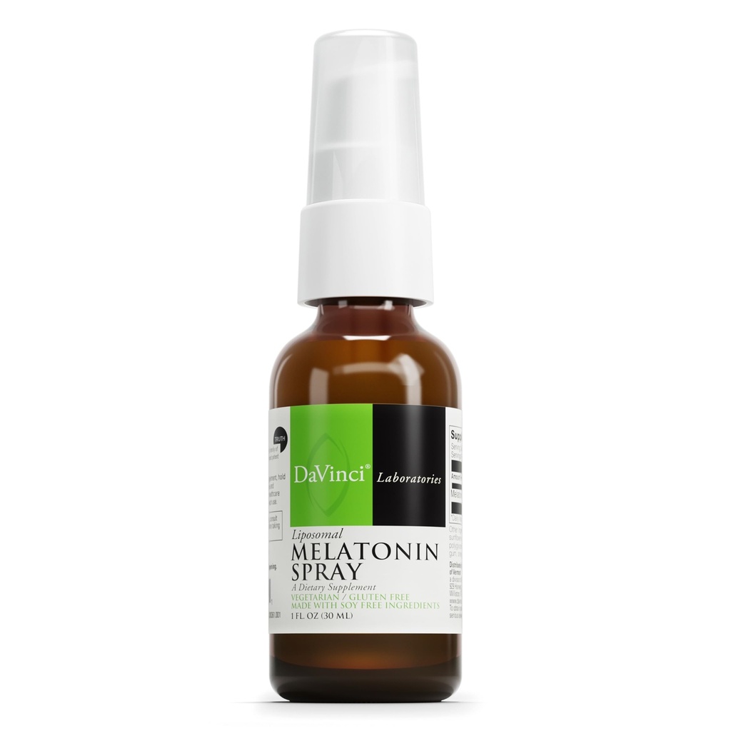 DAVINCI Labs Liposomal Melatonin Spray - Sleep Support Supplement - Bedtime Spray with 3mg Melatonin Per Serve - Fast-Acting Formula - תמיכה בשינה שקטה - 30 mL