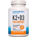 2 ב 1 High Potency Formula 90mcg ויטמין K2 (MK7) ו-5000 IU ויטמין D3 תוספת I non-GMO פורמולה, Easy to Swallow ויטמין D & K Complex, 120 קפסולות I 4 Monteh Supply
