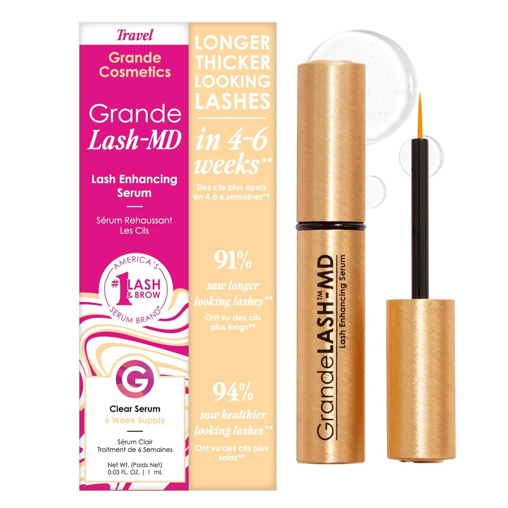 גרנדה קוסמטיקה GrandeLASH-MD Lash Encing Serum - Peptide & ויטמין Infused פורמולה עבור Longer, Thicker, Fuller Looking Lashes - Ophthalmologist Tested, Cruelty-FreeFree