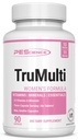 PEScience TruMulti Multivitamin לנשים עם ברזל, יומית פורמולה עם Premium ויטמין C, D, Znc תוספת לתמיכה Immune, צ'אד מינרלים, 90 קל כדי Swallow קפסולות
