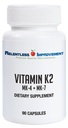 ויטמין K2 MK4 Plus ויטמין K2 MK7 High-Potency 15,000mcg MK-4 + 60mcg MK-7 תומך בעצמות ובריאות ארטרי ו-Arterial Health Vegi-Capsules Soy-Free