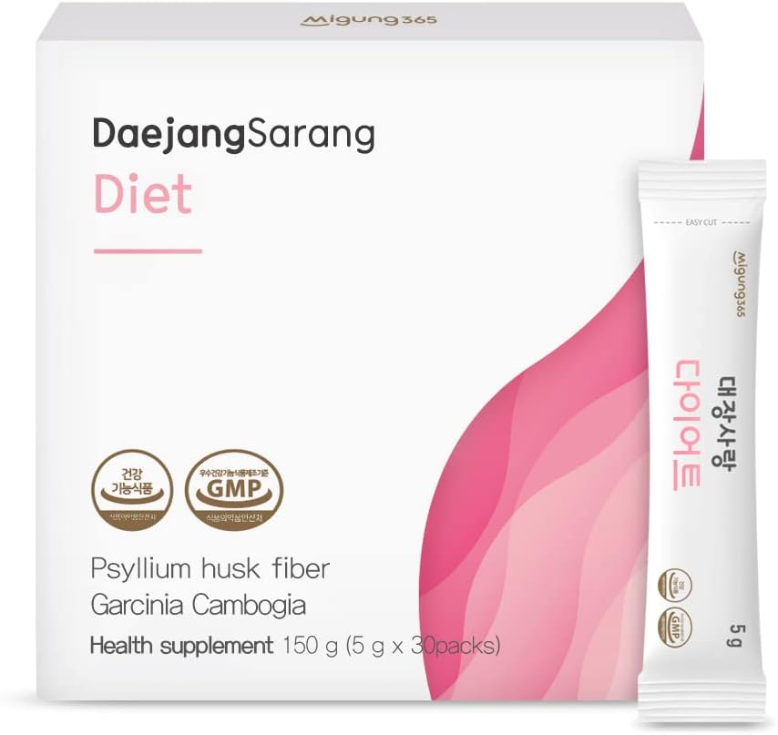Daejang Sarang (Garcinia Cambogia, 30 Sticks) - Psyllium Huskfi תוספת, בריאות ו Constipation הקלה. גידול צמחי, תוספת כוח 5,500mg & HCA 780 מ"ג.
