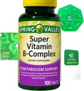Super ויטמין B-Complex 100 Tablet Dietary תוסף Bundle בלעדי Better Ligth & Spring Guide + Weekly Pill לארגן (3 פריטים)