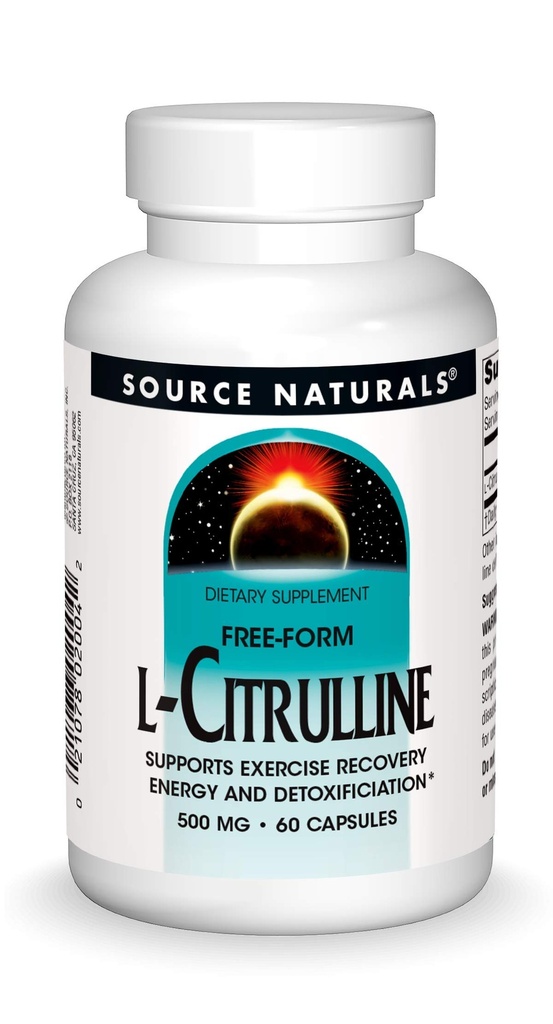מקור טבעי L-Citrulline - תמיכה בהחלמה, אנרגיה ו Detoxification *, 500 מ"ג - 60 קפסולות