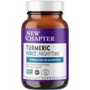 New Chapter Turmeric תוסף + Sleep Aid - Turmeric Force Nighttime for Sleep Support with Valan Root + ג'ינג'ר + No Black Pepper Needed + Non-GMO Ingredients - 60 קפסולת צמחונית