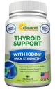 תוסף תמיכה תזונתית יוקרתית Premium Thyroid עם Iodine (180 קפסולות) - Best Herbal & ויטמין Complex Pills w / B12, Ashwagandha, Bladderwrack & Kelp - Helper for Healthy הורמונלי & אנרגיה