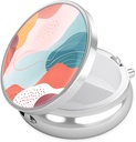 Nipichsha Pill Box, Small Pill Case for Purse & Pocket, Cool Travel Medicine מארגנת, Portable Medicine Container Holder to Hold ויטמינים, תרופות, שמן דגים ותוספים, A03-Art Pattern
