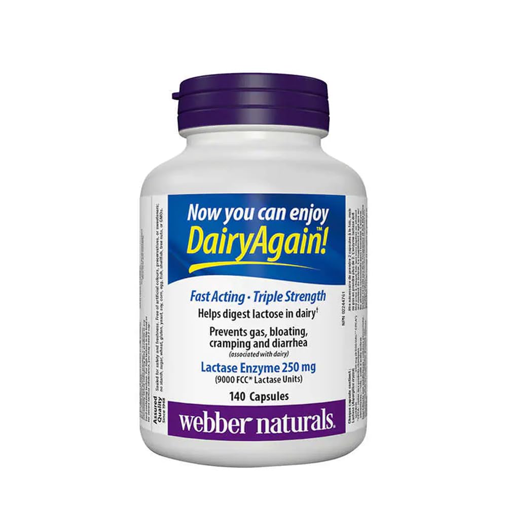 Webber Naturals Lactase Enzyme תוספת כוח 140 קפסולות
