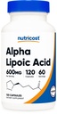 מזון זול אלפא Lipoic Acid 600mg Per לשרת 120 קפסולות, 60 משרתים - Plant Based Caps, non-GMO