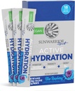 אבקת Sunwarrior hydrotion אבקת Electrolyte Packets אבקת B12 Elderberry | Blue Raspberry Flavored 18 Stick Packs 126g Pouch | טבעוני וצמח מבוסס סוכר חינם