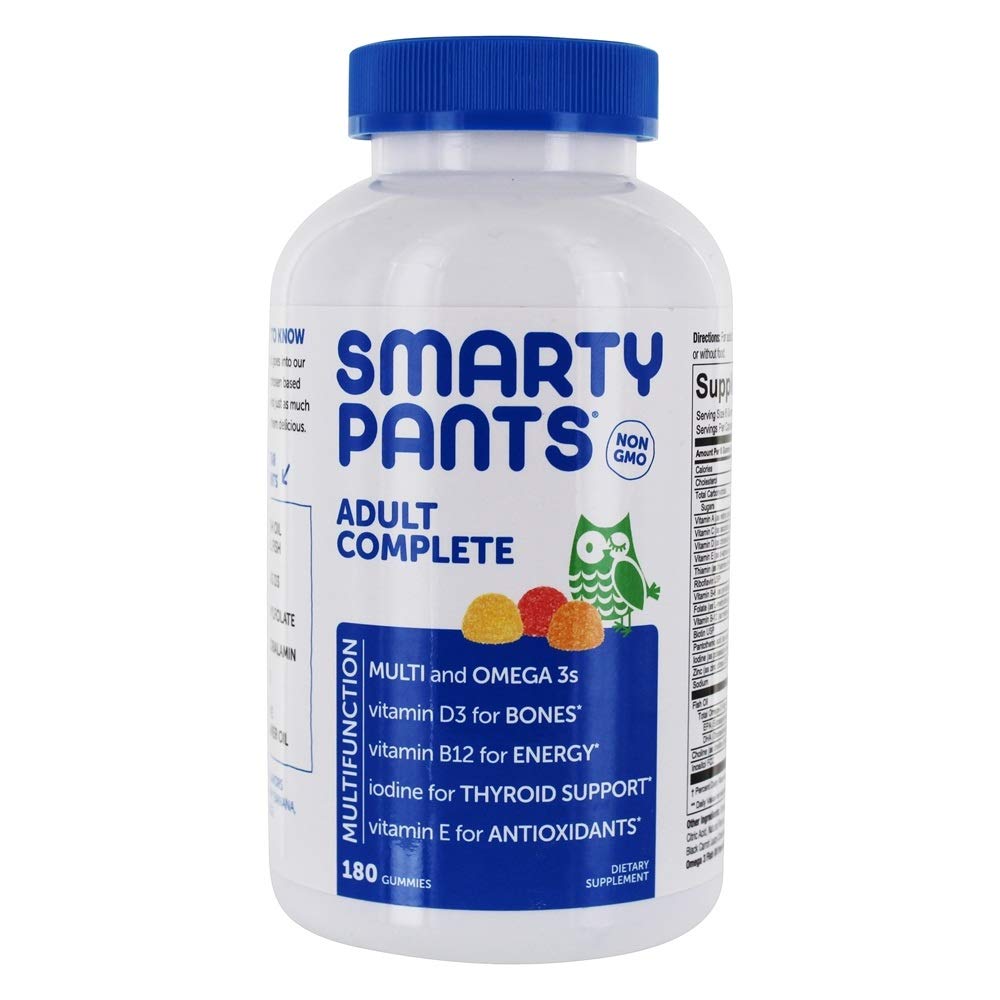 SmartyPants Adult Complete Daily Gummy ויטמינים: Gluten Free, Multivitamin & אומגה 3 DHA / EPA Fish שמן, Methyl B12, ויטמין D3, Non-GMO, 180 ספירה (30 יום אספקה)