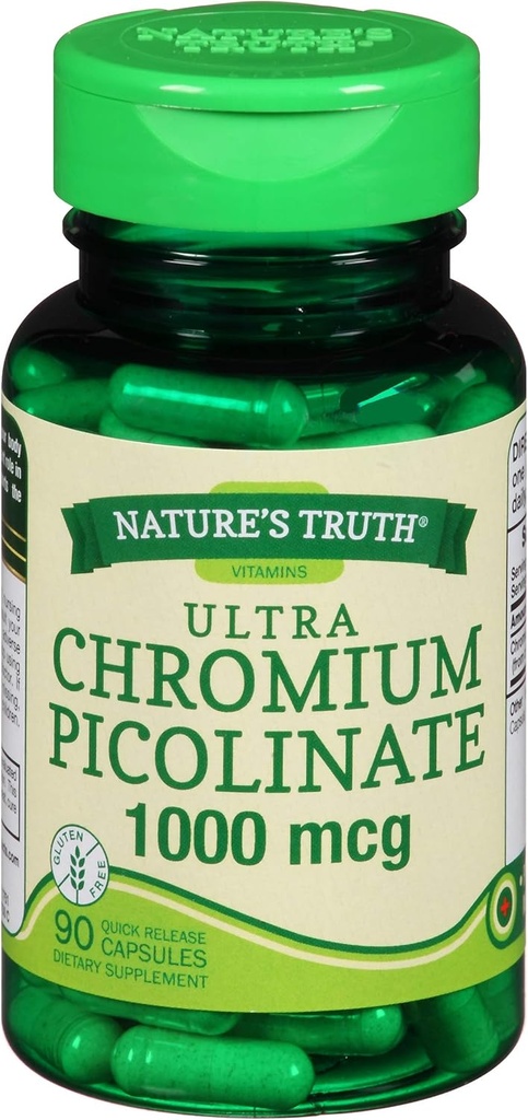 האמת של הטבע Ultra Chromium Picolinate 1000 mcg Quick Release כמוסות - 90 ct, Pack of 2