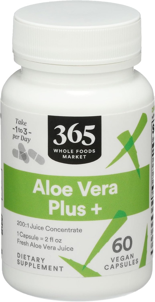 365 על ידי Whole Foods Market, Aloe Vera Plus +, 60 Count