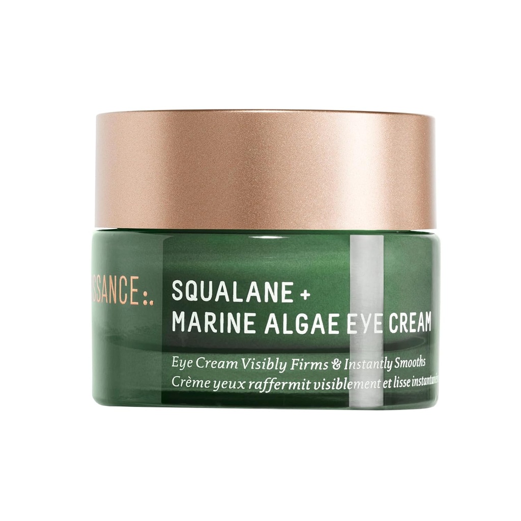 ה-BIOSSance Squalane ו- Marine Algae Eye Cream - Anti-Aging Under Eye Cream for Fine Lines, Wrinkles ו- Puffiness - hydroting & Lifting Formula with Hyaluronic Acid and Paracress Extract - 0.5 אוונס