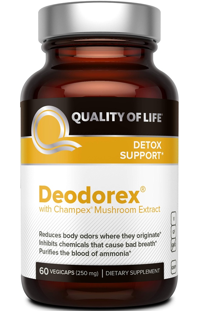 איכות החיים - Detoxification Support - Fight Bad Breath and Body Odor - Deodorex - 60 Vegicaps