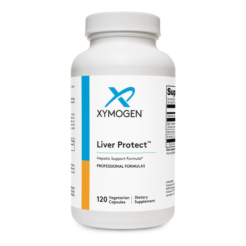 XYMOGen Liver Protect - תמיכה ב- Liver Health + Glutathione Production - Milk Thistle Extract, ALA Alpha-Lipoic Acid, N-Acetyl-L-Cysteine, Selenium L-Selenomethionine (120 קפסולות)
