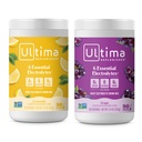 Ultima Replenisher Electrolyte אבקת לשתות Mix Bundle - סוכר חינם - Lemonade ו Grape, 90 משרתים - אבקת הידרה - 6 אלקטרוליטים מפתח ו- Trace מינרלים - Keto Friendly, non-GMO