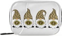 Leopard Gnomes Sunflower Pill Box 7 Day Pill Travel Pill מארגנת Bag עם Zipper Portable Weekly Case Size קומפקטי עבור תוסף ויטמינים