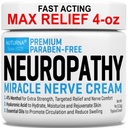 Neuropathy Nerve Relief Cream - Premium Nerve Cream 3X Action for Targeted Relief and Soothing Nerve Comfort - כוח מקסימלי עם 4% Menthol Arnica MSM for Feet Legs & Back - 4 גדול Oz